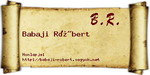 Babaji Róbert névjegykártya